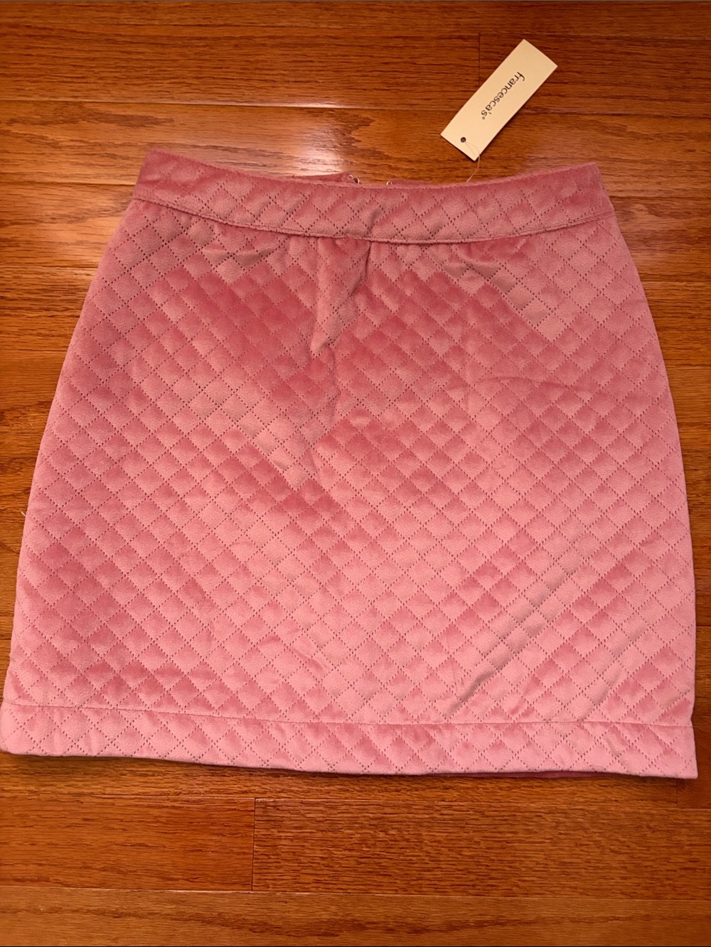 Francesca's Quilted Light Pink Mini Skirt Size XS
